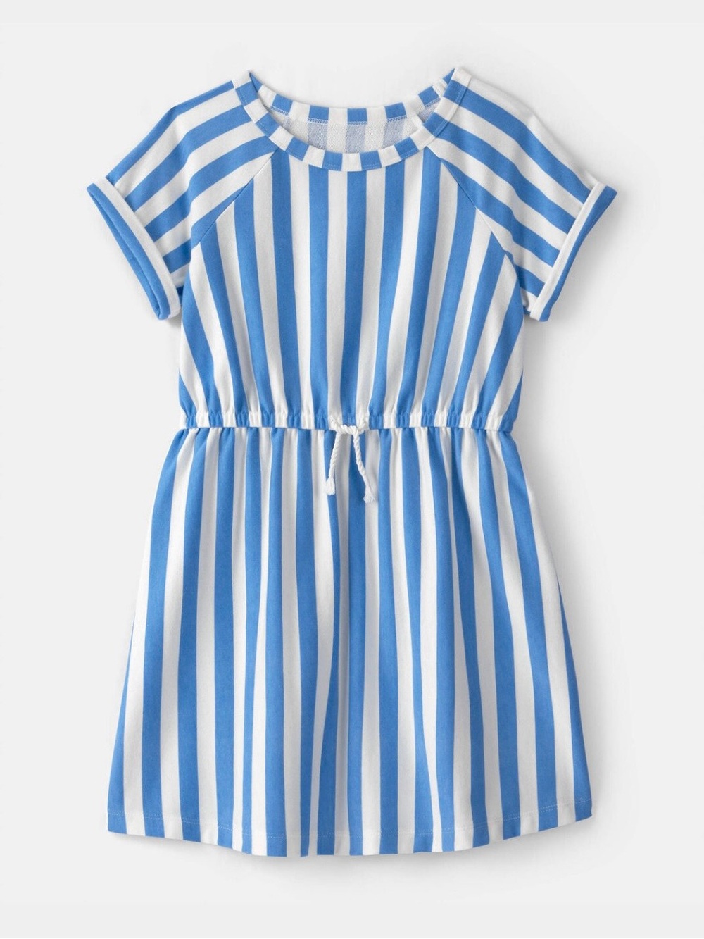 Carter's Blue and White Striped Cotton Drawstring Dress